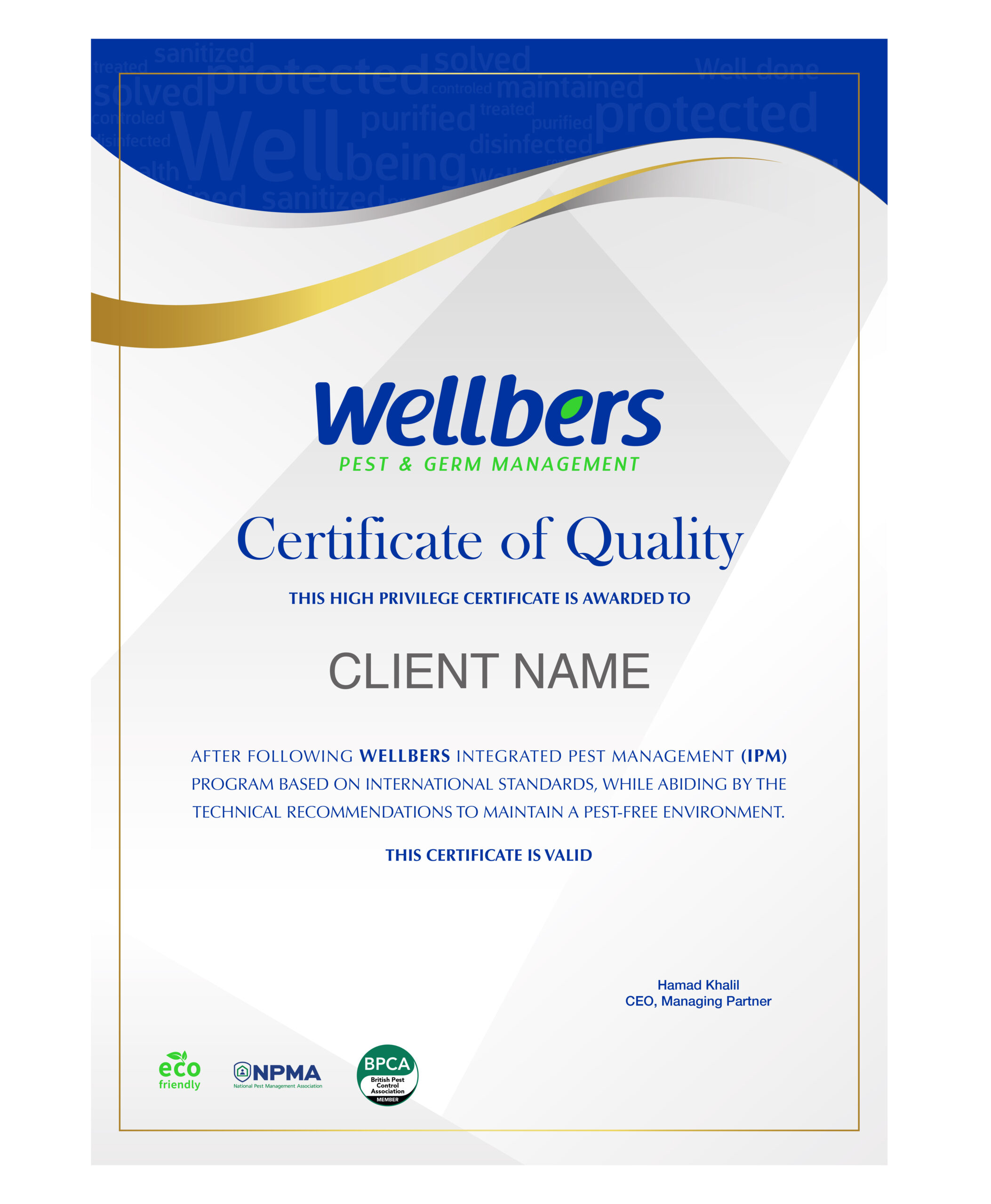 Clients certificate